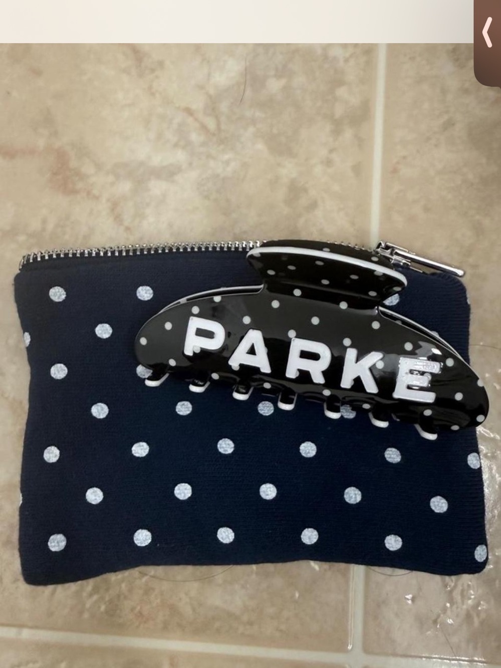 Parke Black Polka Dot Hair Clip